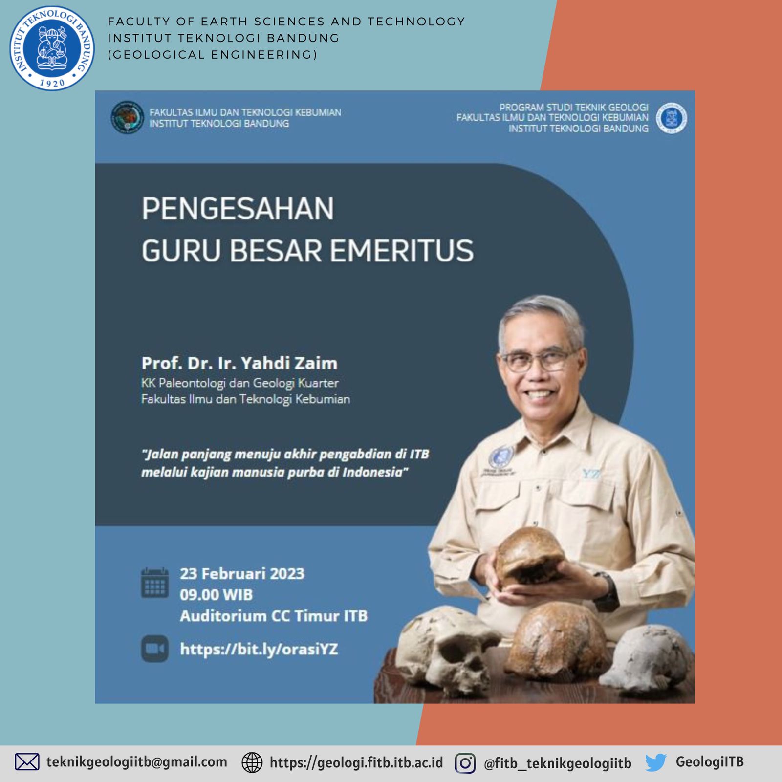 Program Studi Teknik Geologi Fakultas Ilmu Dan Teknologi Kebumian Orasi Ilmiah Guru Besar